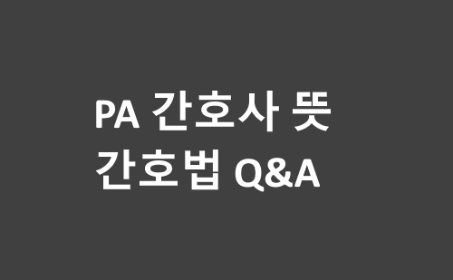 PA 간호사 뜻